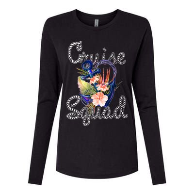 Cruise Squad Anchor Womens Cotton Relaxed Long Sleeve T-Shirt