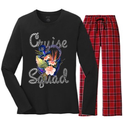 Cruise Squad Anchor Women's Long Sleeve Flannel Pajama Set 