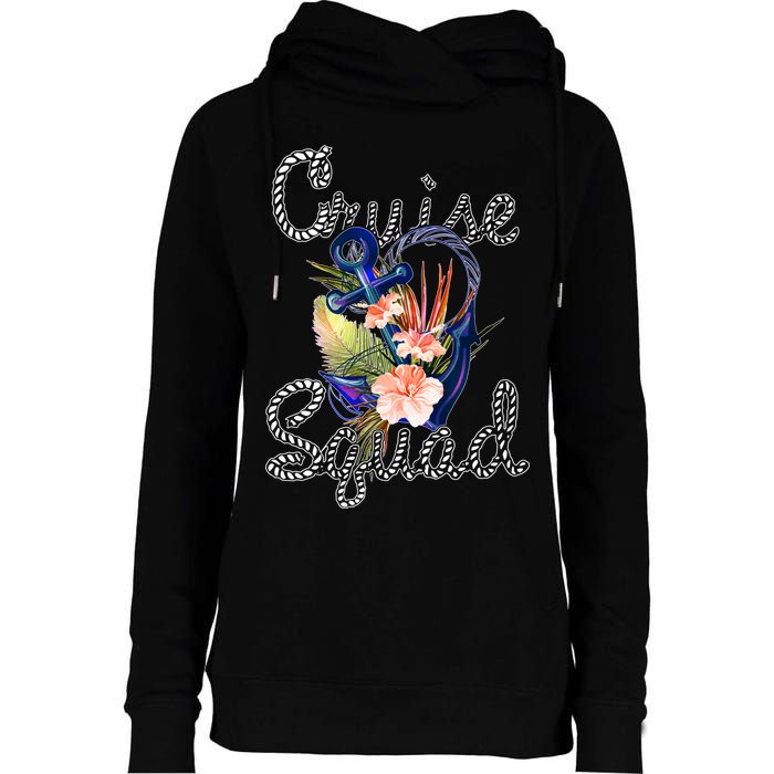 Cruise Squad Anchor Womens Funnel Neck Pullover Hood