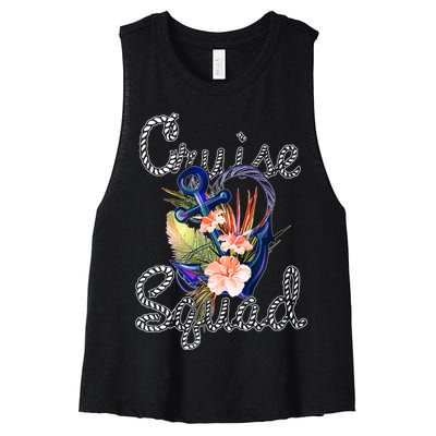 Cruise Squad Anchor Women's Racerback Cropped Tank