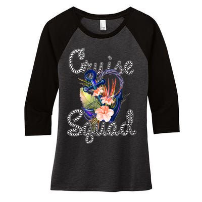 Cruise Squad Anchor Women's Tri-Blend 3/4-Sleeve Raglan Shirt