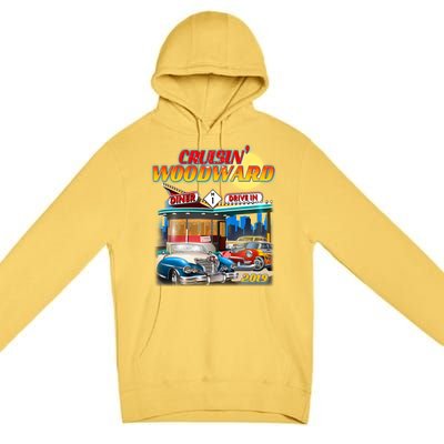 Cruisin' Woodward Diner Day time Premium Pullover Hoodie