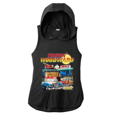 Cruisin' Woodward Diner Day time Ladies PosiCharge Tri-Blend Wicking Draft Hoodie Tank