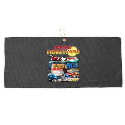 Cruisin' Woodward Diner Day time Large Microfiber Waffle Golf Towel