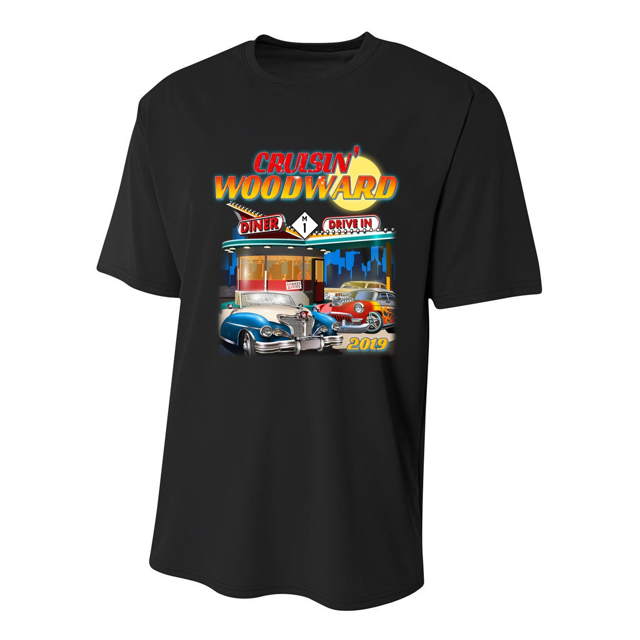 Cruisin' Woodward Diner Day time Youth Performance Sprint T-Shirt