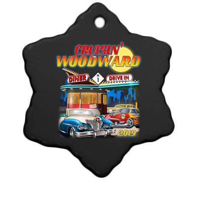 Cruisin' Woodward Diner Day time Ceramic Star Ornament