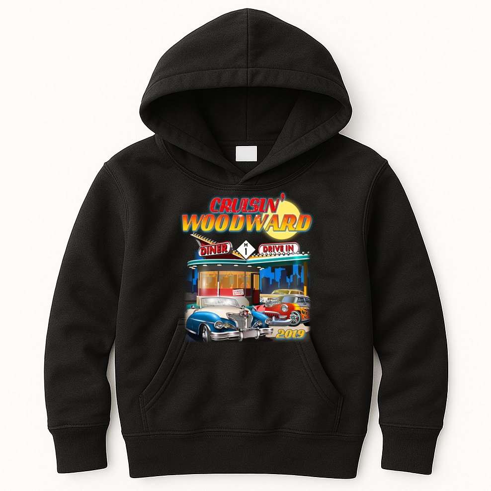 Cruisin' Woodward Diner Day time Kids Hoodie
