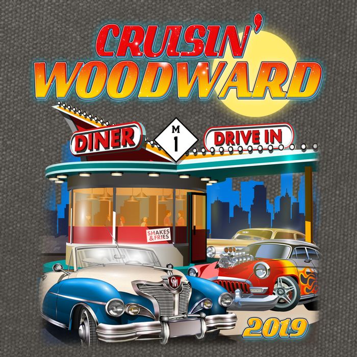 Cruisin' Woodward Diner Day time Cotton Canvas Backpack