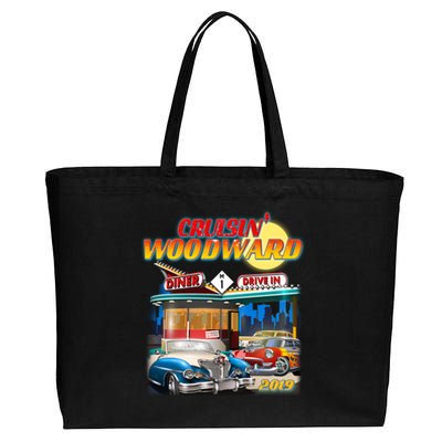 Cruisin' Woodward Diner Day time Cotton Canvas Jumbo Tote