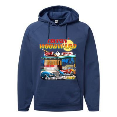 Cruisin' Woodward Diner Day time Performance Fleece Hoodie