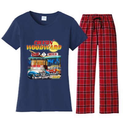 Cruisin' Woodward Diner Day time Women's Flannel Pajama Set