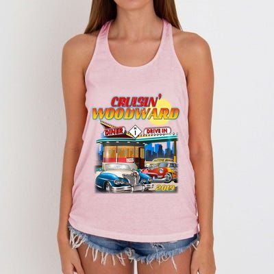 Cruisin' Woodward Diner Day time Women's Knotted Racerback Tank