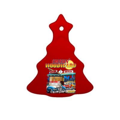 Cruisin' Woodward Diner Day time Ceramic Tree Ornament