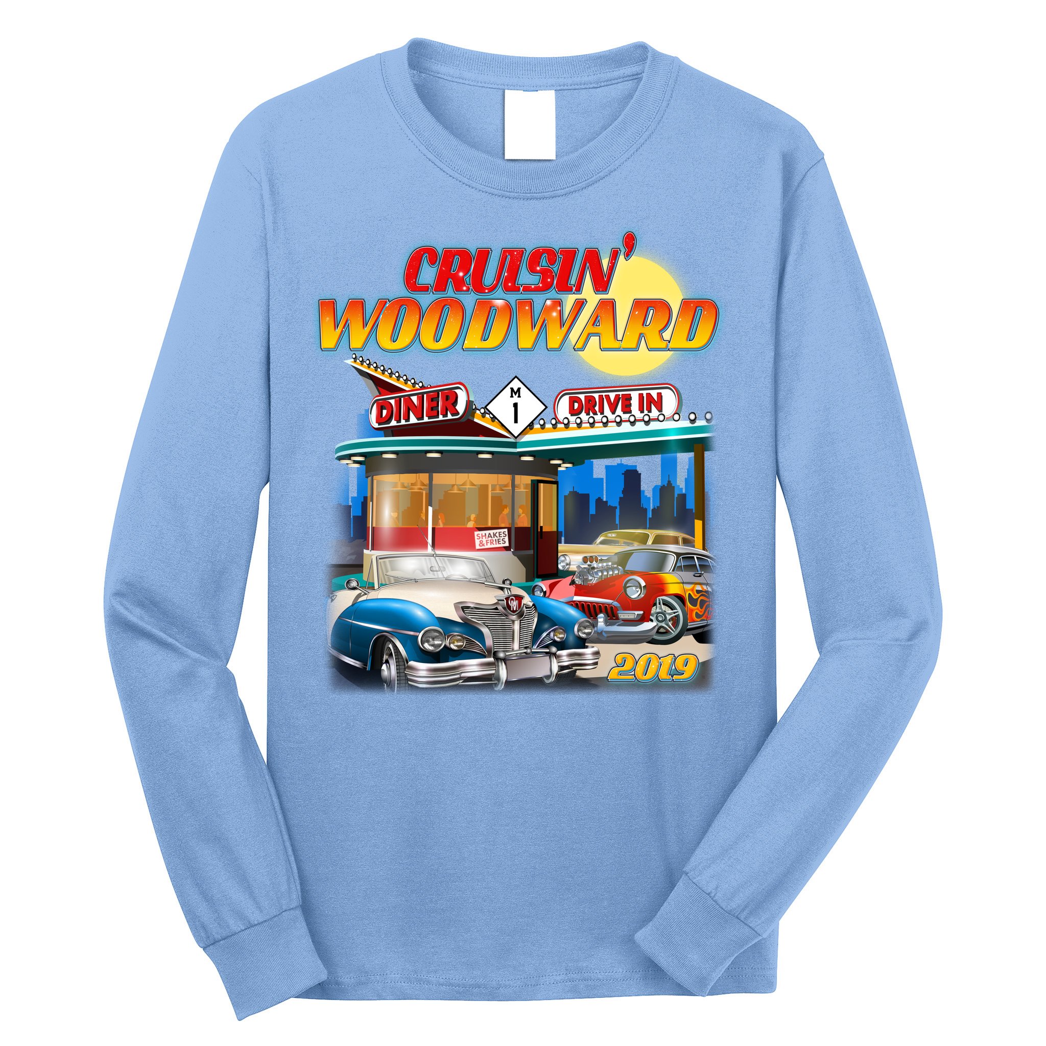 Cruisin' Woodward Diner Day time Long Sleeve Shirt