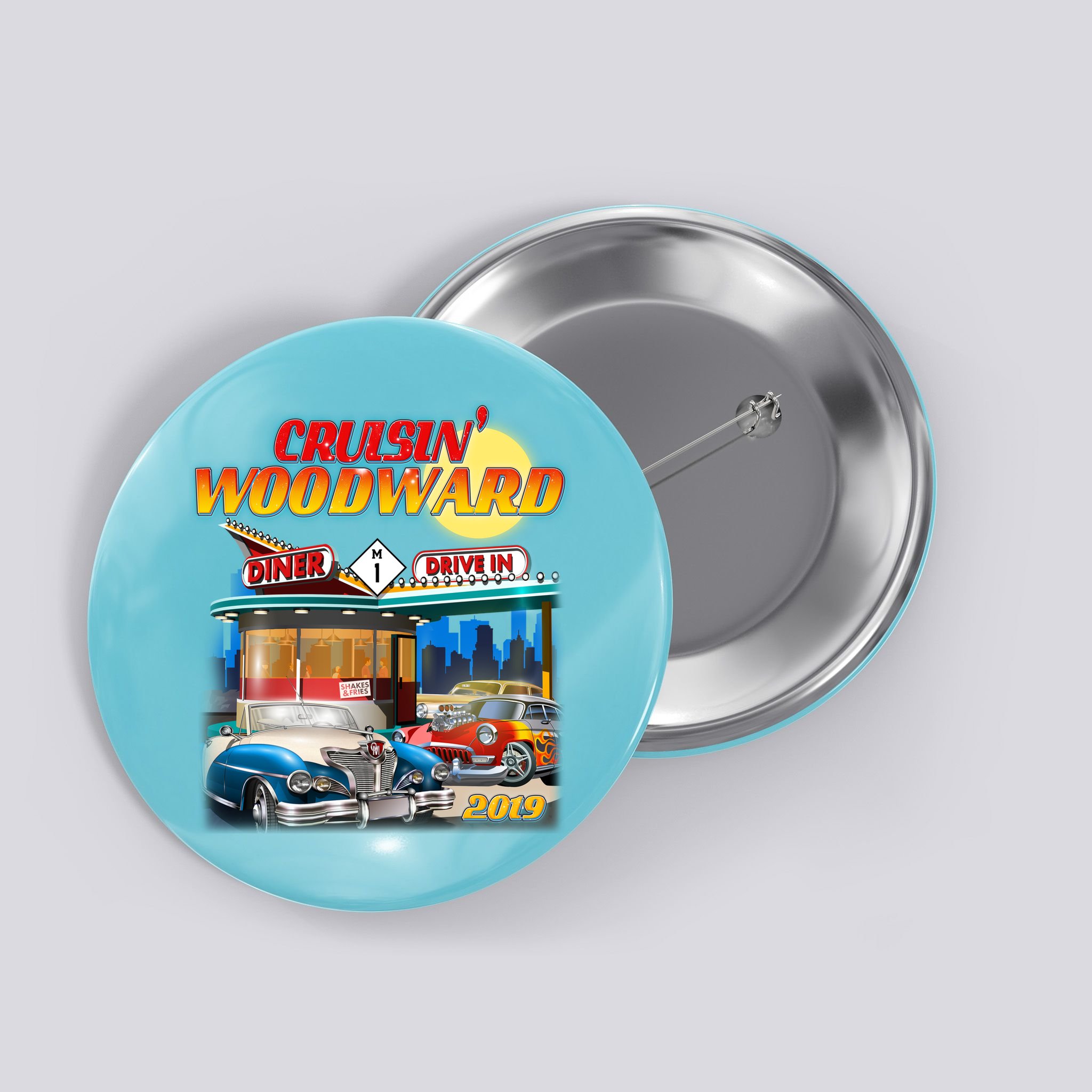 Cruisin' Woodward Diner Day time Button