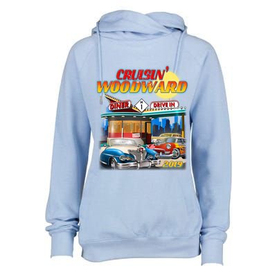 Cruisin' Woodward Diner Day time Womens Funnel Neck Pullover Hood