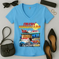 Cruisin' Woodward Diner Day time Women's V-Neck T-Shirt