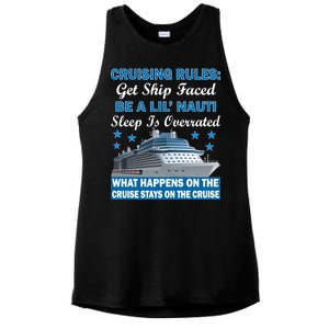 Cruising Rules Get Ship Faced Funny Cruise Ladies PosiCharge Tri-Blend Wicking Tank