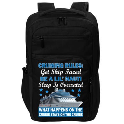 Cruising Rules Get Ship Faced Funny Cruise Impact Tech Backpack