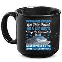 Cruising Rules Get Ship Faced Funny Cruise 15oz Campfire Ceramic Mug