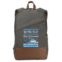 Cruising Rules Get Ship Faced Funny Cruise Cotton Canvas Backpack