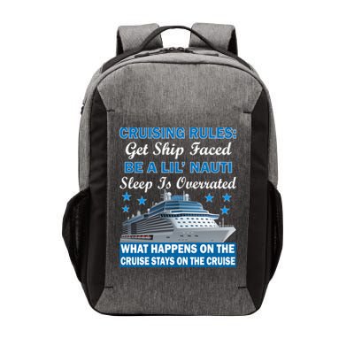 Cruising Rules Get Ship Faced Funny Cruise Vector Backpack