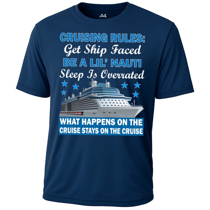 Cruising Rules Get Ship Faced Funny Cruise Cooling Performance Crew T-Shirt