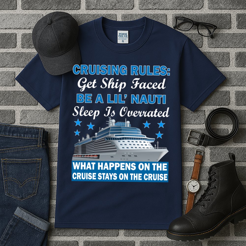 Cruising Rules Get Ship Faced Funny Cruise Tall T-Shirt