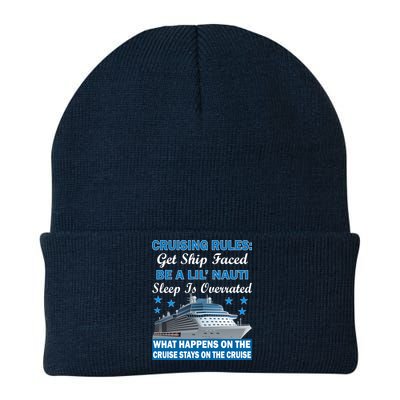 Cruising Rules Get Ship Faced Funny Cruise Knit Cap Winter Beanie