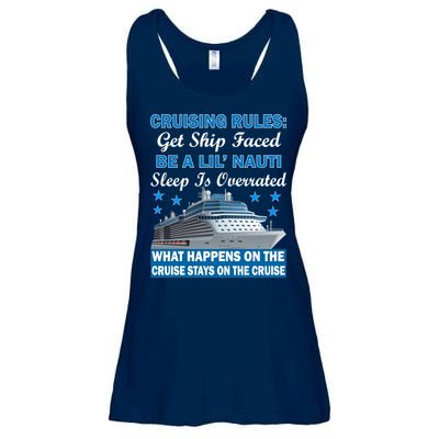 Cruising Rules Get Ship Faced Funny Cruise Ladies Essential Flowy Tank