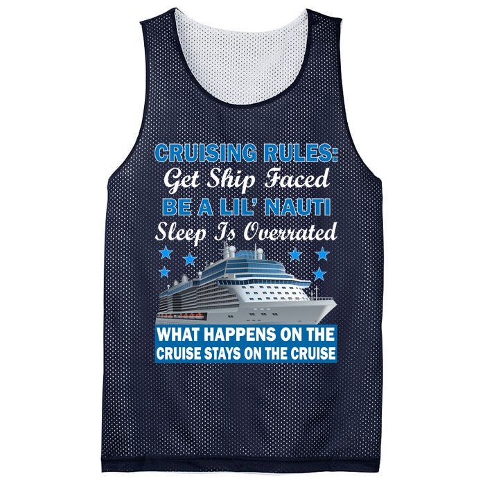 Cruising Rules Get Ship Faced Funny Cruise Mesh Reversible Basketball Jersey Tank