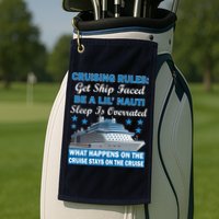 Cruising Rules Get Ship Faced Funny Cruise Golf Towel