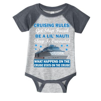 Cruising Rules Get Ship Faced Funny Cruise Infant Baby Jersey Bodysuit