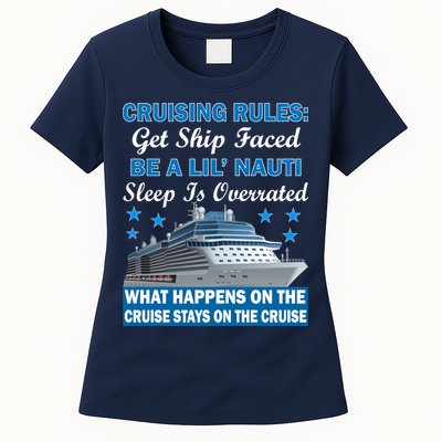Cruising Rules Get Ship Faced Funny Cruise Womens T-Shirt