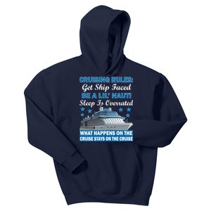 Cruising Rules Get Ship Faced Funny Cruise Kids Hoodie