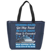 Cruising Rules Get Ship Faced Funny Cruise Zip Tote Bag