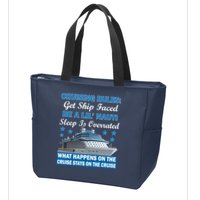Cruising Rules Get Ship Faced Funny Cruise Zip Tote Bag