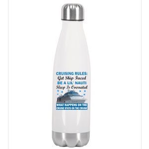 Cruising Rules Get Ship Faced Funny Cruise Stainless Steel Insulated Water Bottle