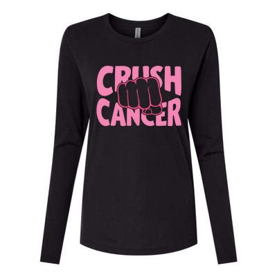 Crush Cancer Womens Cotton Relaxed Long Sleeve T-Shirt