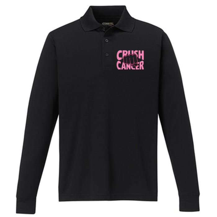 Crush Cancer Performance Long Sleeve Polo