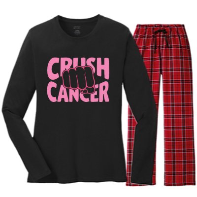 Crush Cancer Women's Long Sleeve Flannel Pajama Set 