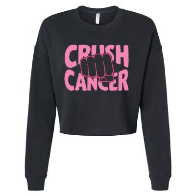 Crush Cancer Cropped Pullover Crew