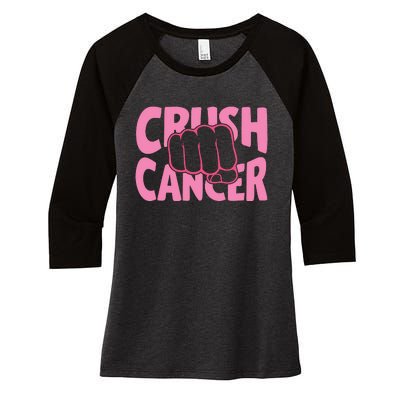 Crush Cancer Women's Tri-Blend 3/4-Sleeve Raglan Shirt