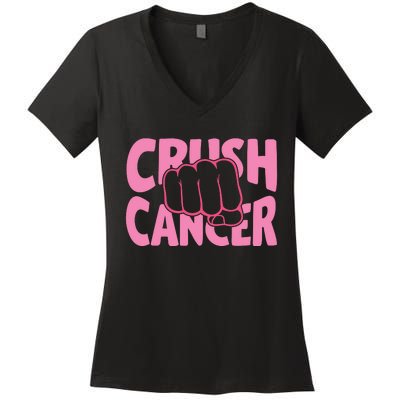 Crush Cancer Women's V-Neck T-Shirt