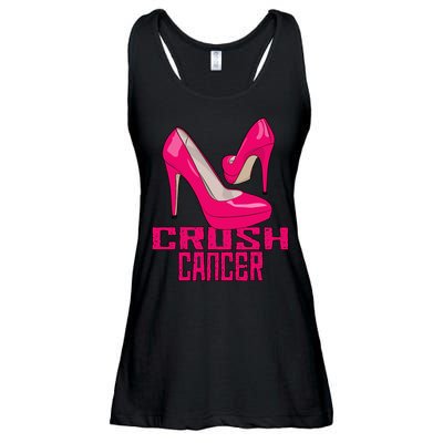 Crush Cancer With Pink Heels Ladies Essential Flowy Tank