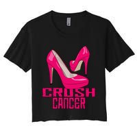 Crush Cancer With Pink Heels Crop Top