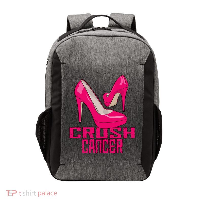 Crush Cancer With Pink Heels Vector Backpack