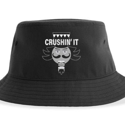 Crushin' It Funny Nutcrackers Christmas Sustainable Bucket Hat