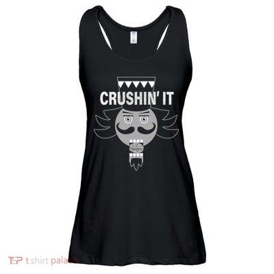 Crushin' It Funny Nutcrackers Christmas Ladies Essential Flowy Tank
