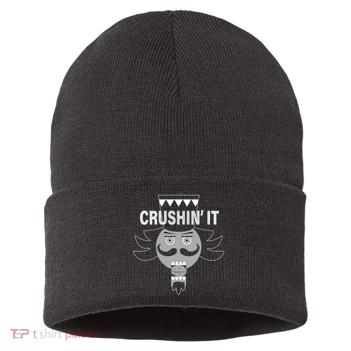 Crushin' It Funny Nutcrackers Christmas Sustainable Knit Beanie